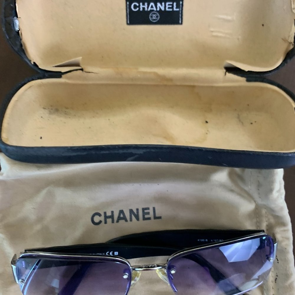 Vintage Chanel Sunglasses (approx 2005) 4130-B Swarovski crystal padded used - Picture 9 of 16